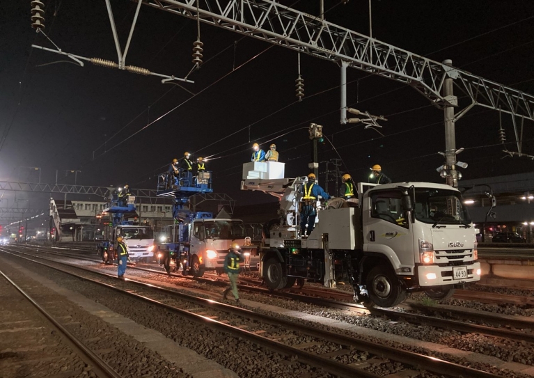 電車線張替工事（北海道）